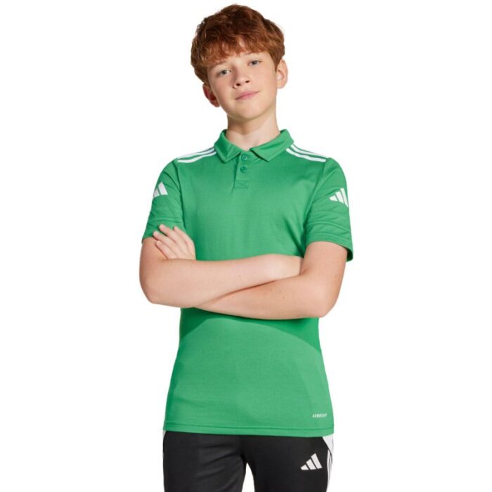 Çocuk - Adidas Squadra 25 Çocuk Polo Tişört - Canlı Yeşil Renkli Çocuk Giyimi (Çocuk, Futbol) - Görsel 4