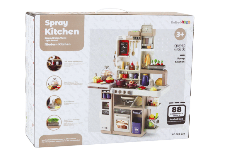 Çocuk - 88 Parçalı Pembe Işıklı Sesli Mutfak Seti - Eğlenceli Oyun Deneyimi - Görsel 2