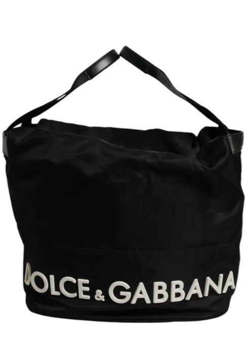 Çanta - Dolce Gabbana Siyah Beyaz Logolu Bucket Çanta - Özgün ve Şık Stil - Ana Görsel