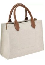 Çanta - Balmain B-army Tote Çanta - Pamuk ve Deri Kombinasyonu ile Şıklık - Görsel 2