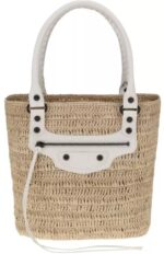 Çanta - Balenciaga Le City Hasır Omuz Çanta - Şık ve Fonksiyonel Hasır Çanta - Ana Görsel