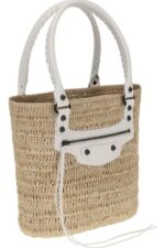 Çanta - Balenciaga Le City Hasır Omuz Çanta - Şık ve Fonksiyonel Hasır Çanta - Görsel 3