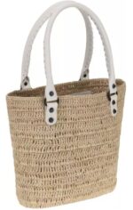 Çanta - Balenciaga Le City Hasır Omuz Çanta - Şık ve Fonksiyonel Hasır Çanta - Görsel 2