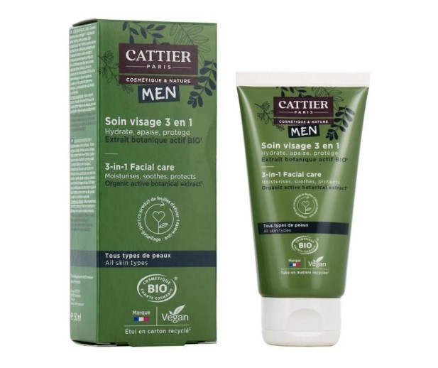 Erkek Kişisel Bakım - Cattier Paris Homme 50 ml 3ü 1 Arada Yüz Bakım Kremi - Besleyici Krem - Ana Görsel