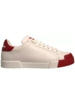 Erkek - Dolce Gabbana Beyaz Deri Portofino Sneaker - 42 Numara Şık Spor Ayakkabı - Ana Görsel