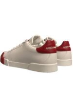 Erkek - Dolce Gabbana Beyaz Deri Portofino Sneaker - 42 Numara Şık Spor Ayakkabı - Görsel 3