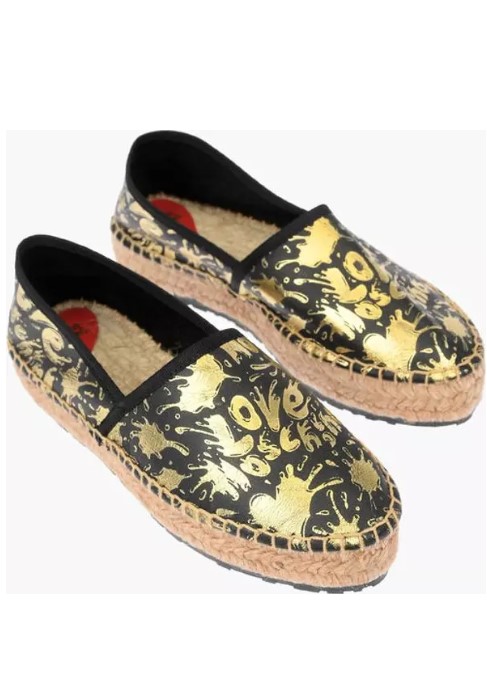 Ayakkabılar - Moschino LOVE Deri SPLASH Platform Espadril Kadın Ayakkabı - Şık Rahat Seçim - Ana Görsel