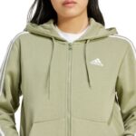 Kadın - adidas Essentials 3-Şeritli Tam Fermuarlı Polar Sweatshirt Kadın JP2352 (Kadın, Rekreasyon) - Görsel 4