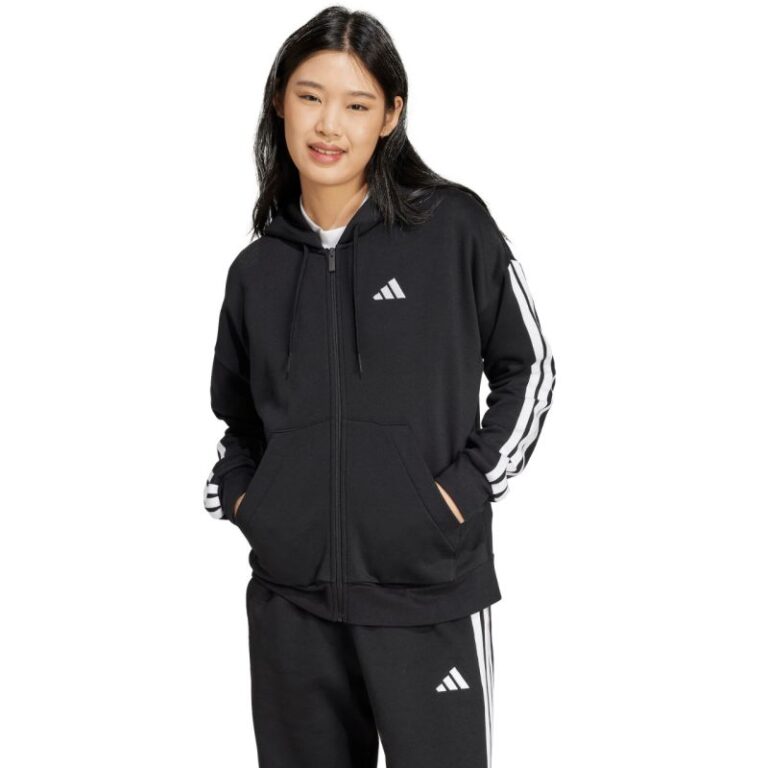 Kadın - adidas Essentials 3 Şeritli Tam Fermuarlı Kapüşonlu Kadın Hoodie (Kadın, Antrenman) - Görsel 2