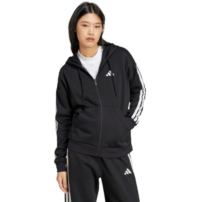 Kadın - adidas Essentials 3 Şeritli Tam Fermuarlı Kapüşonlu Kadın Hoodie (Kadın, Antrenman) - Görsel 5
