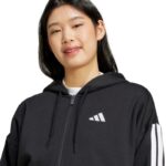Kadın - adidas Essentials 3 Şeritli Tam Fermuarlı Kapüşonlu Kadın Hoodie (Kadın, Antrenman) - Görsel 6