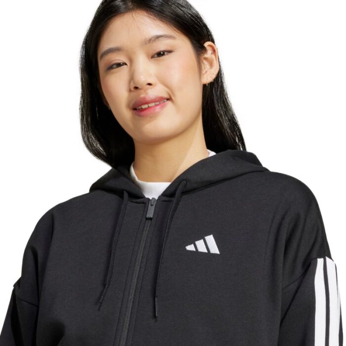 Kadın - adidas Essentials 3 Şeritli Tam Fermuarlı Kapüşonlu Kadın Hoodie (Kadın, Antrenman) - Görsel 6