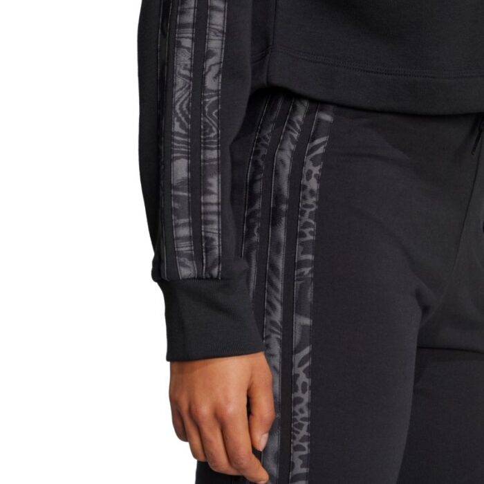 Kadın - adidas Essentials 3 Şeritli Baskılı Fransız Terry Kapüşonlu Sweatshirt W JC6244 (Kadın, Antrenman) - Görs...