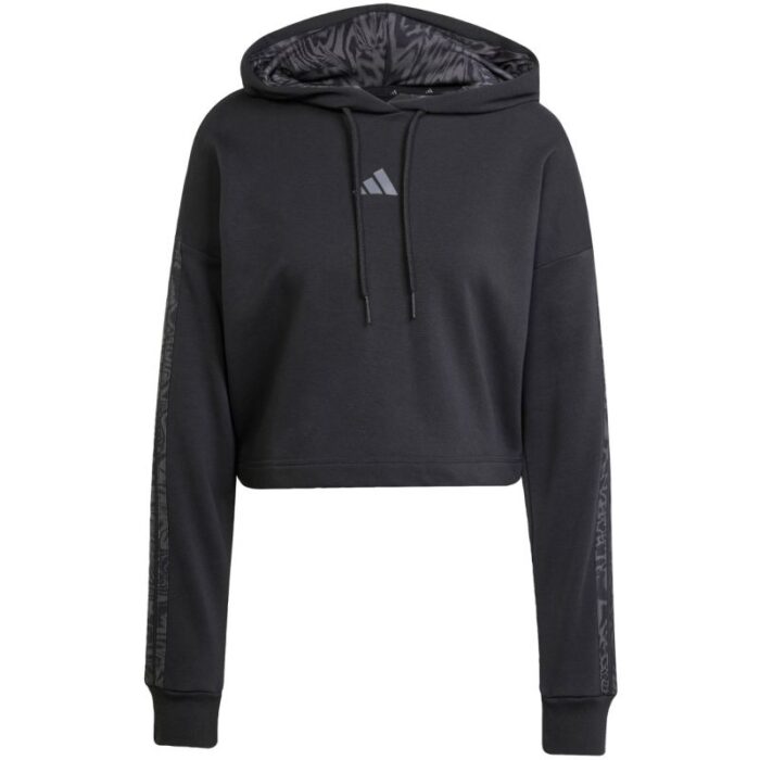 Kadın - adidas Essentials 3 Şeritli Baskılı Fransız Terry Kapüşonlu Sweatshirt W JC6244 (Kadın, Antrenman) - Ana G...