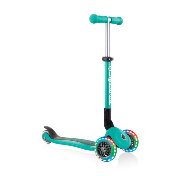 Çocuk - Globber Katlanabilir 3 Tekerlekli Scooter Işıklı Zümrüt Yeşili Jr 437-107 (Çocuk, Paten) - Görsel 3