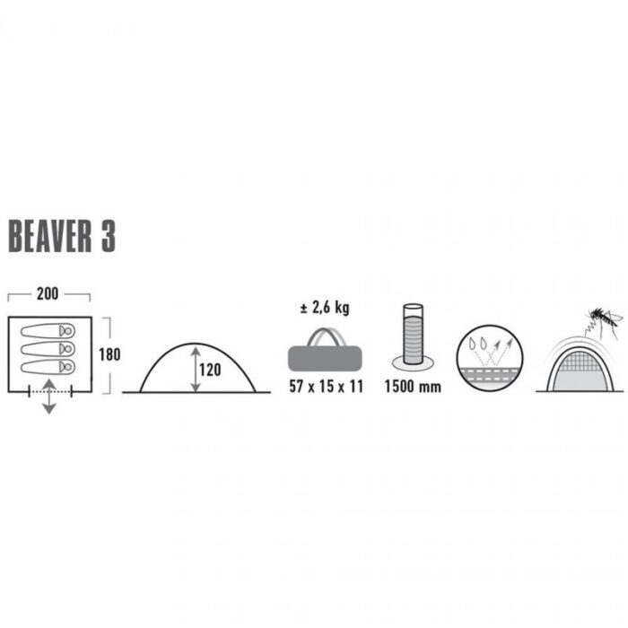 Ev ve Yaşam - High Peak Beaver 3 Çadır 10320 (Çocuk, Erkek) - Görsel 6