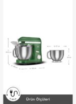 Karaca Mastermaid Chef Pro Çift Kollu Hamur Yoğurma Makinesi Emerald Green 1750W 5L - Görsel 2